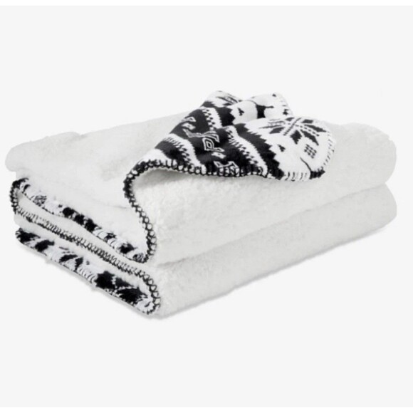 Victoria’s Secret PINK Sherpa Blanket Super Soft Plush Throw 50x60 Cozy Gift - Picture 9 of 10